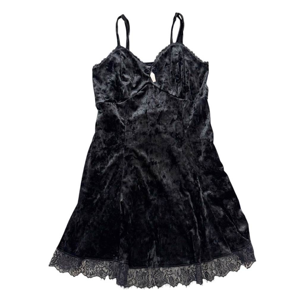 Hot Topic Black Velvet Slip Dress Small - Picture 2 of 11